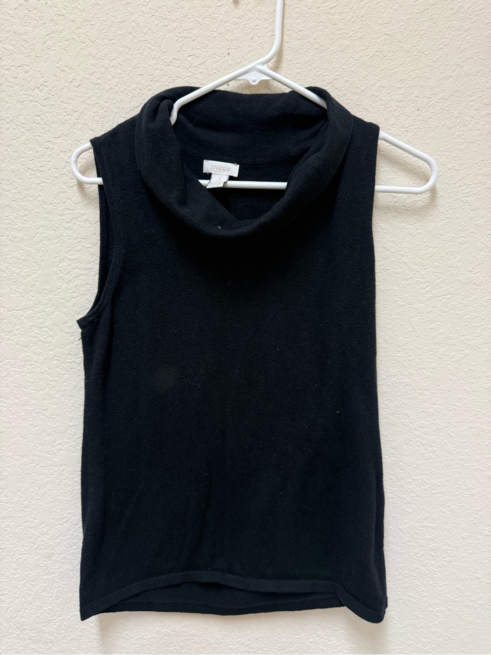 Chico's Black Sleeveless Cowl Neck Tank